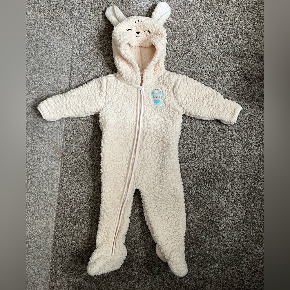 Fleece bunny bunting suit